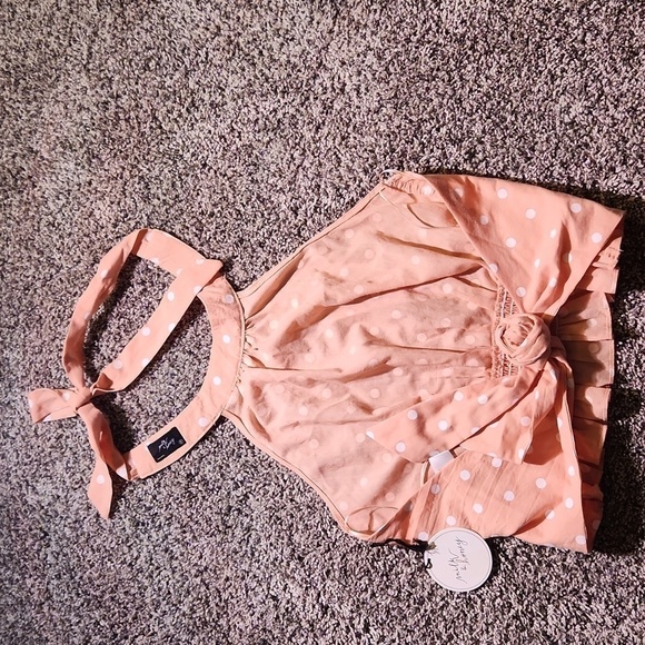 MILK & Honey Women's Polka Dot Halter Top - Picture 3 of 6